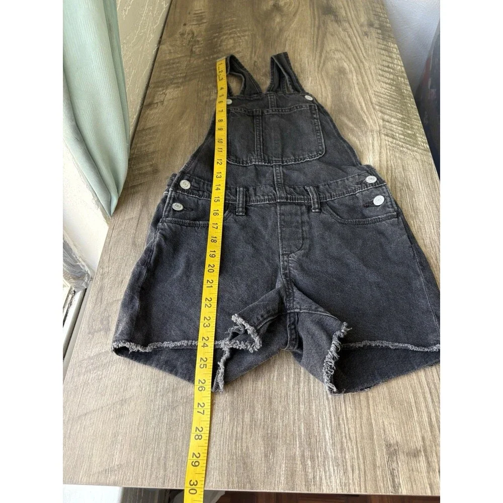 Old Navy Girls Black Denim Shortalls Size 10-12